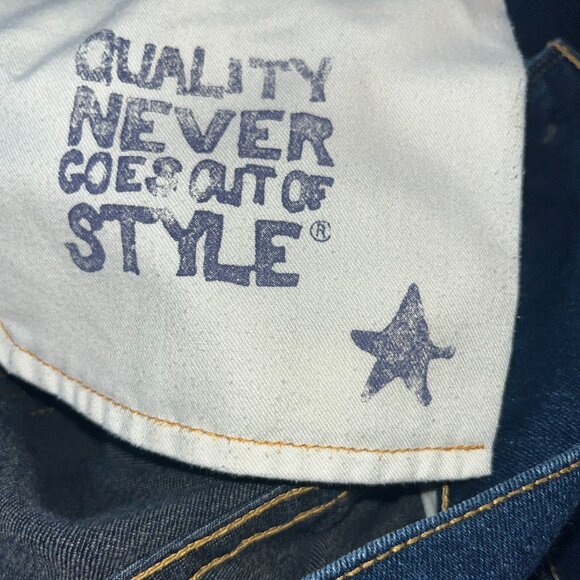 LEVI'S TYPE 1 JEANS TOUGH BOOT WESTERN FLARE LEG LOW RISE - JUNIOR 7M = W27 L32 - Picture 15 of 16